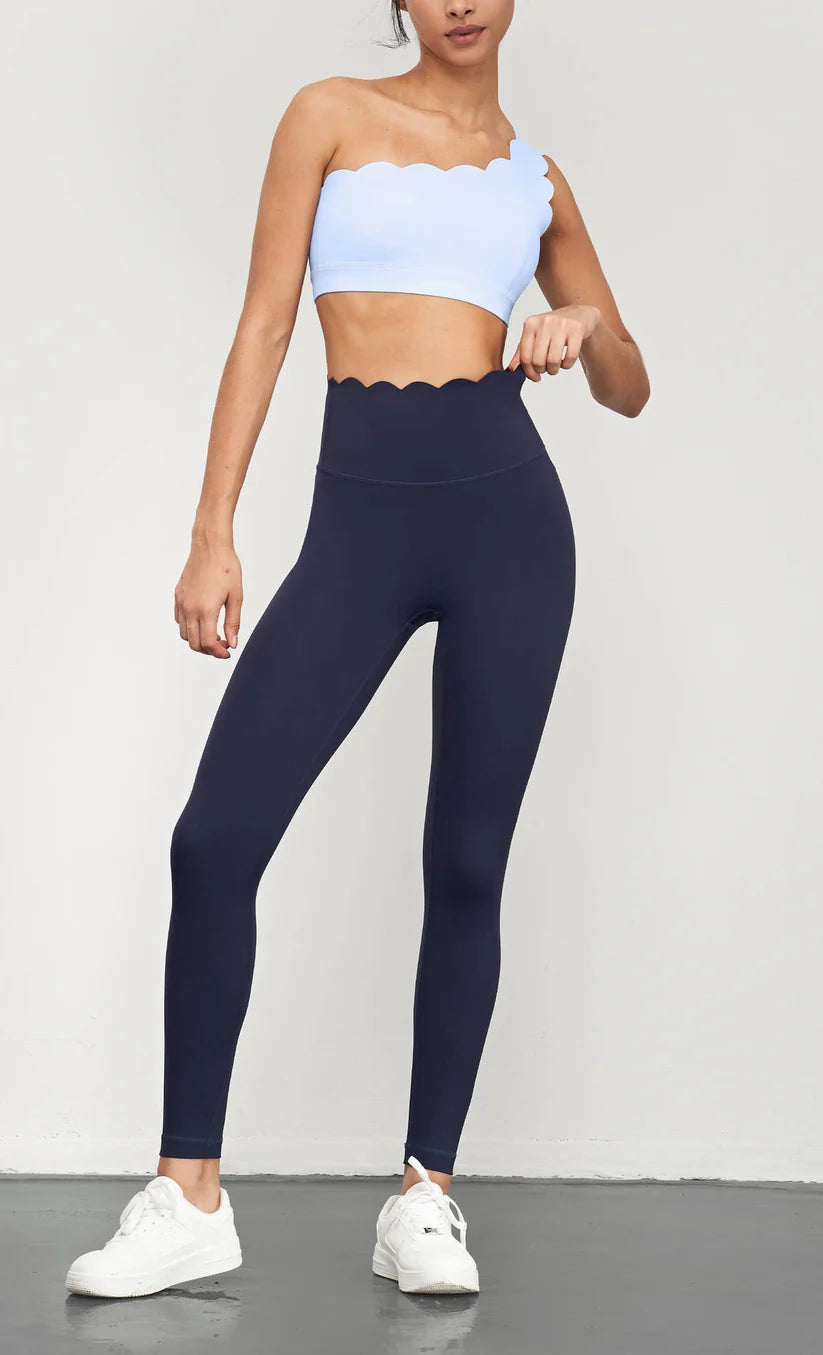 Helena Scallop High Waist Leggings-Always A Bargain