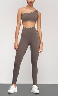Helena Scallop One Shoulder Sports Bra-Always A Bargain