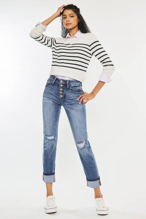 Kan Can USA - OPEN PACK HIGH RISE SKINNY STRAIGHT JEANS-KC8414M-Always A Bargain