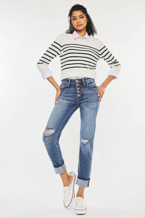 Kan Can USA - OPEN PACK HIGH RISE SKINNY STRAIGHT JEANS-KC8414M-Always A Bargain