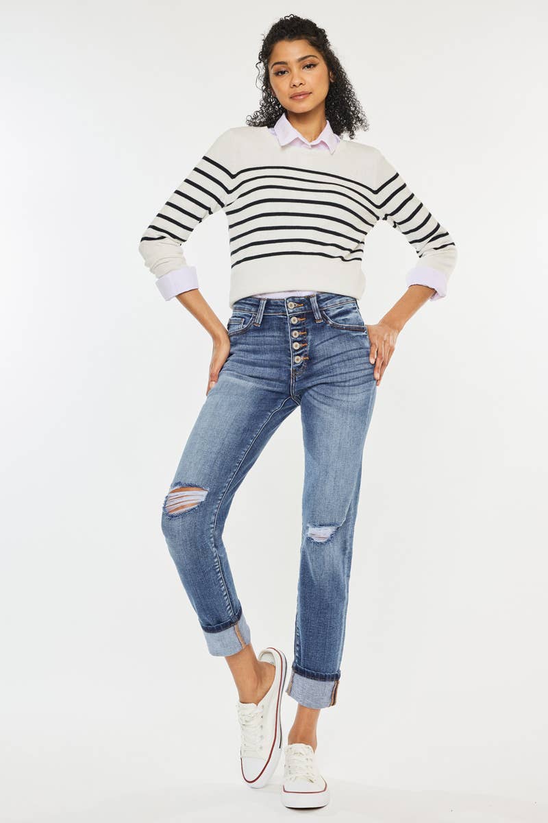 Kan Can USA - OPEN PACK HIGH RISE SKINNY STRAIGHT JEANS-KC8414M-Always A Bargain