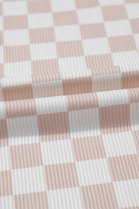 Texture Checkered Print 2pcs Tank and Pants Set