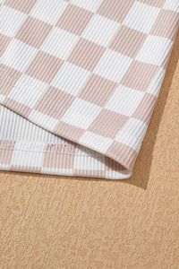 Texture Checkered Print 2pcs Tank and Pants Set