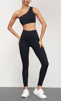 Helena Scallop One Shoulder Sports Bra-Always A Bargain