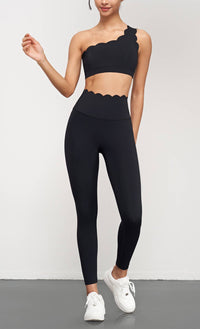 Helena Scallop One Shoulder Sports Bra-Always A Bargain