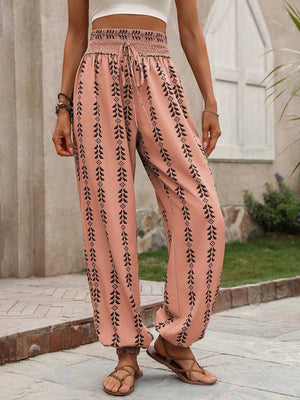 Versatile Grid Wide Leg Lantern Pants CasualPants-Always A Bargain